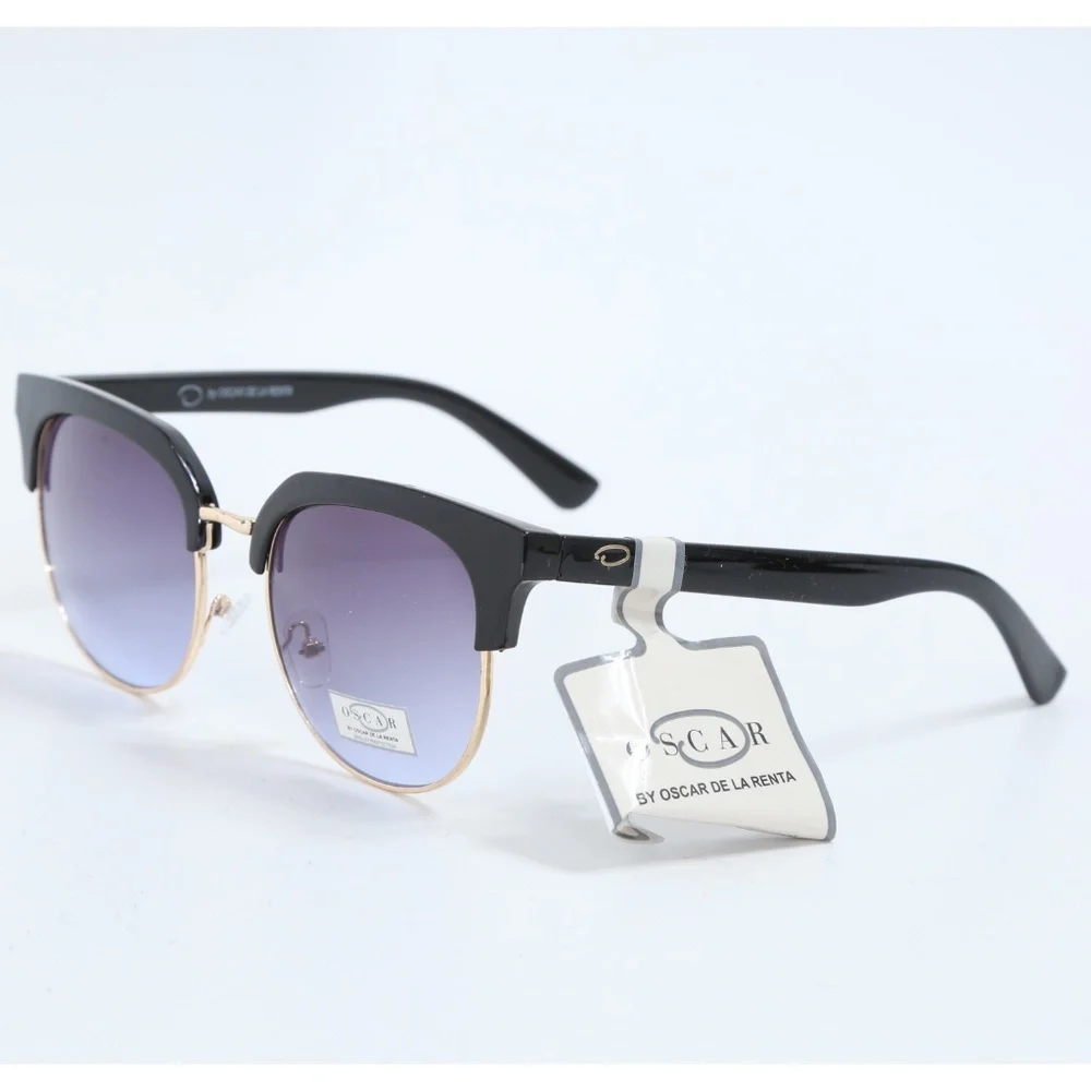 NEW WITH TAGS OSCAR DE LA RENTA OSS1299CE BLACK GOLD GRADIENT LENS SUNGLASSES - Picture 1 of 7